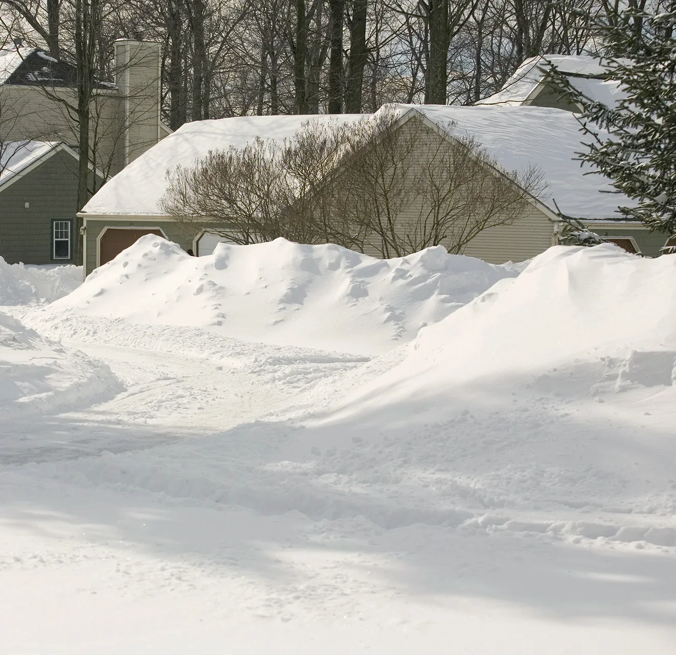 A house in winter covered in snow.